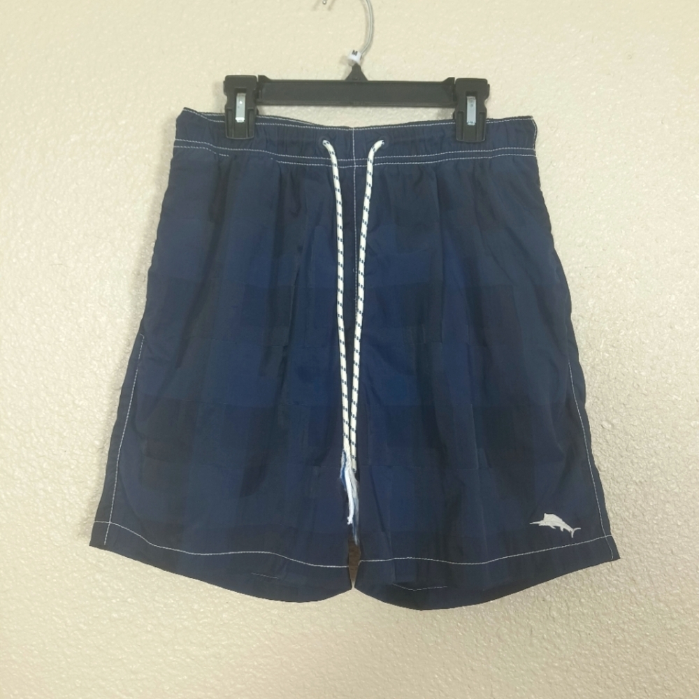 Tommy Bahama Relax Swim Trunks Men's Small Blue Tie Elastic Waist Lightweight Sa